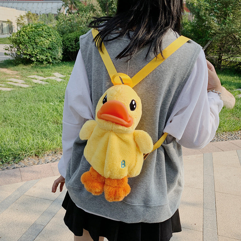 Sac à dos pour enfants, petit canard jaune, sac de décoration pour fille, peluche