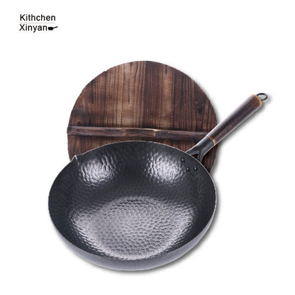 Iron Pan Traditionell Iron Wok Handgjord