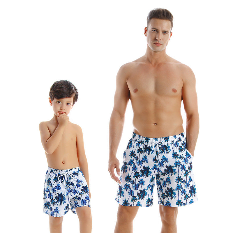 Nouveau Style Parent enfant maillots de bain séchage rapide pantalons de plage