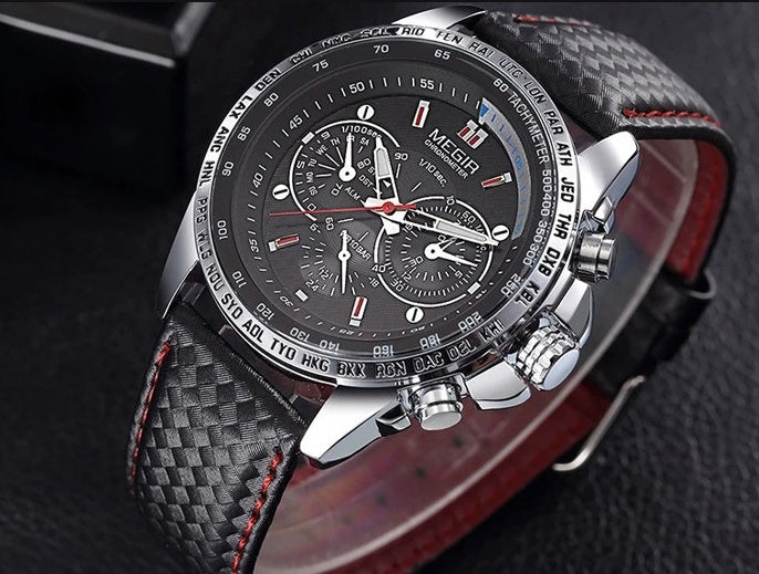 Original   1010 Leather Strap 3ATM Waterproof Quartz Luxury Business Mens Watches