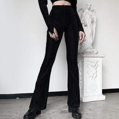 Suede pitted casual girl wide-leg pants