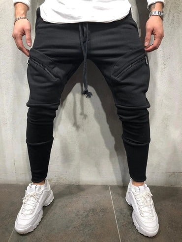 Män Sport Zipper Casual Byxor