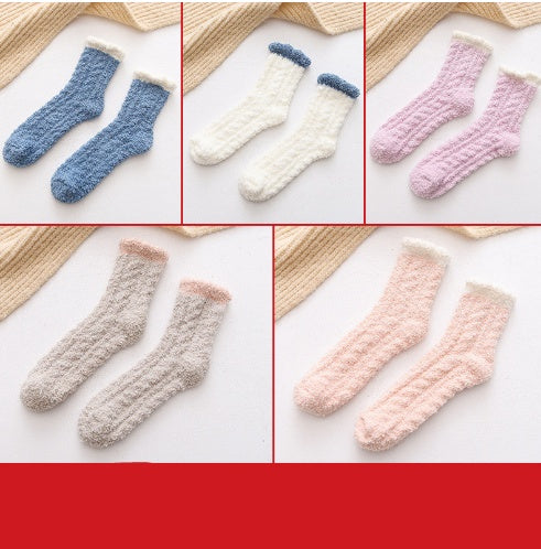 Chaussettes thermiques moelleuses pour femmes, chaussettes chaudes d'automne et d'hiver