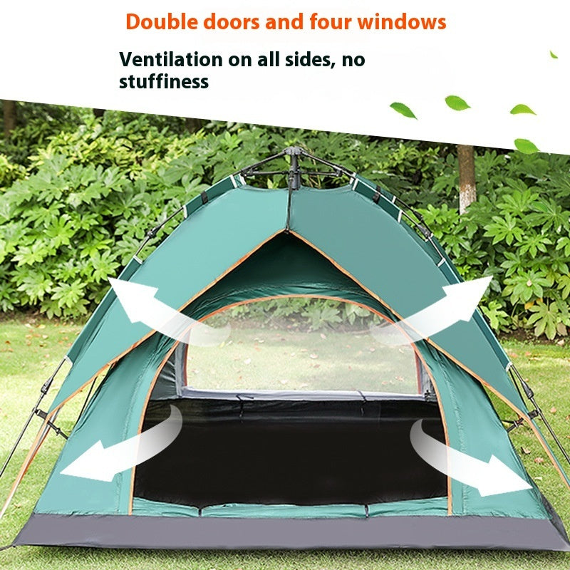 Summer Outdoor Camping 3-4 People Oxford Cloth Camping Tent
