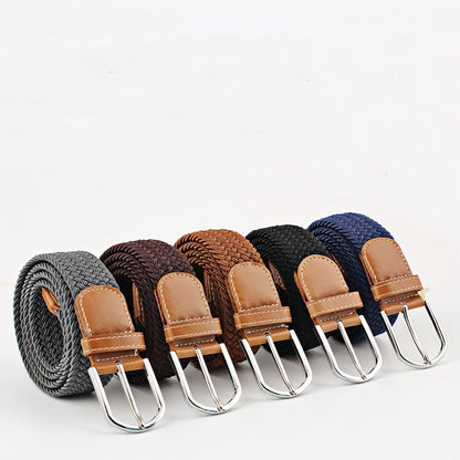 Women's Canvas Student Casual Stretch Braided Needle Buckle Belt - Youthful Confidence