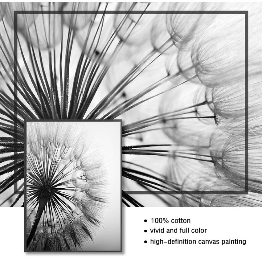 Frameless Abstrakt Dandelion Blomma Canvas Målning vardagsrum Inredningar