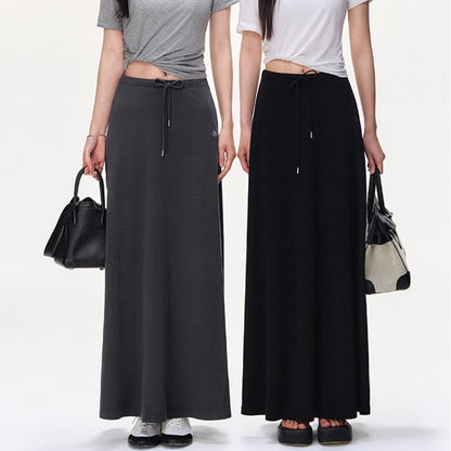 Professional A-Line Long Umbrella Drawstring Leisure Skirt - Women's Design (Customizable Fit, Elegant Trendy)