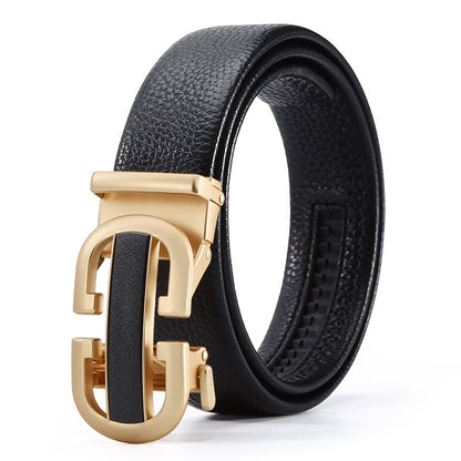 Men's Automatic Leather Buckle Business Belt - Professional Efficiency