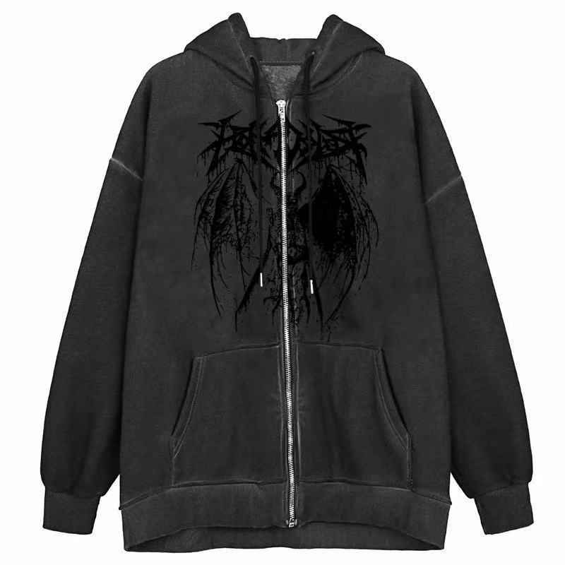 Women's Hoodie Sweater Loose Zipper Cardigan Y2k Jacket