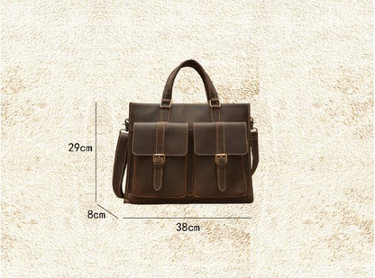 Handmade Vintage Leather Men's Briefcase