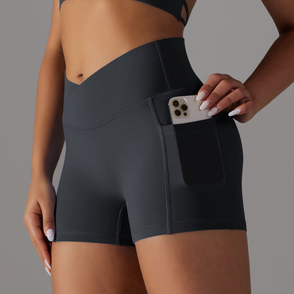 Yogashorts med telefonficka Design Fitness sportbyxor för damkläder