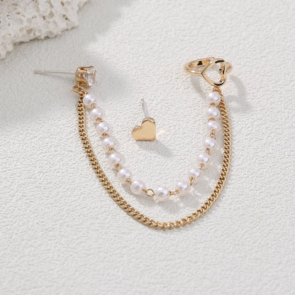 Korean Version Of The Pearl Earring Earring Earbone Clip No Ear Holes Cold Wind Love Earrings Ornaments