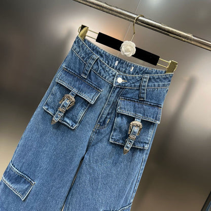 Cargo Pants Spice Girl Denim Suit