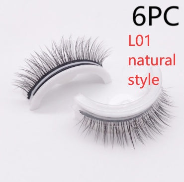 Återanvändbara 3D Mink Lashes naturliga falska ögonfransar Självhäftande falska limmar fria lass Makeup ögonfrans Extens Silk ögonfransar