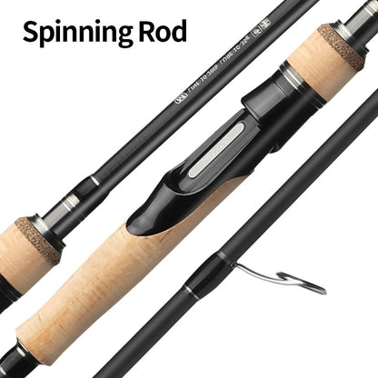 Three-section Lure Rod Adjustable Carbon Straight Handle Fishing Rod