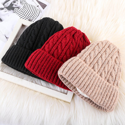 Winter Mohair Women Fleece Knitted Beanie