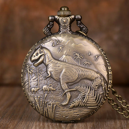 Collier de dinosaures animaux, montre de poche, Souvenir