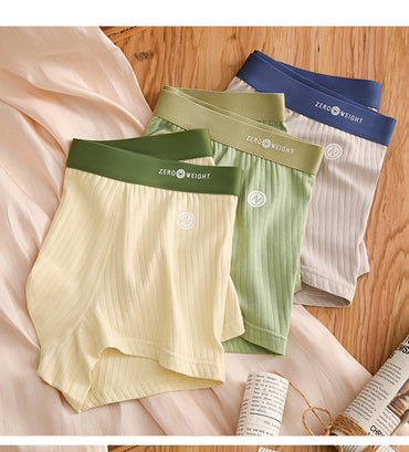 Striped Purified Cotton Men's Underwear Mid-waist Contrast Color