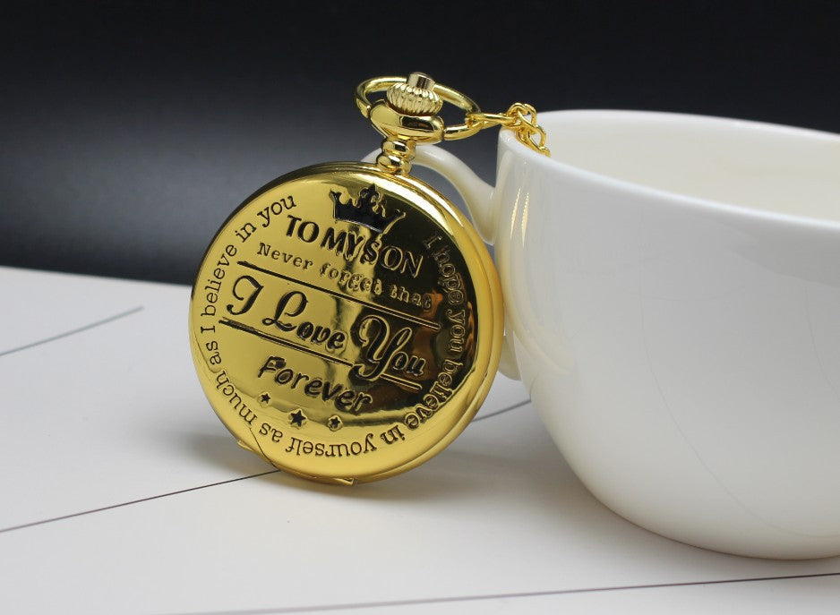 TO MY SON LOVE FOREVER Quartz Pocket Watch