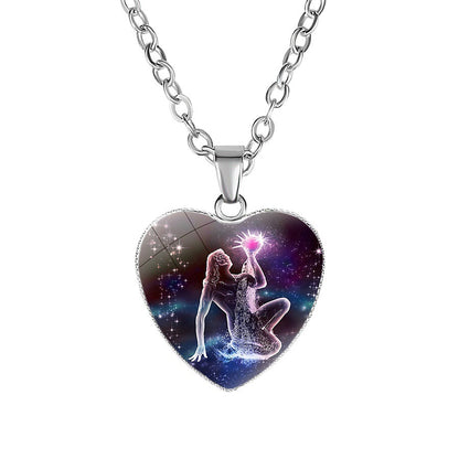 Kvinnors Zodiac Heart Pendant halsband