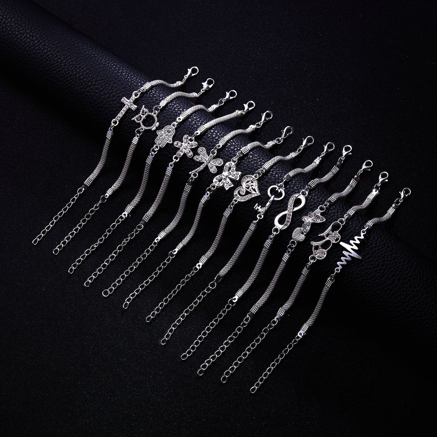 RINHOO 925 Smycken Silverfärgade Armband För Kvinnor Armband Mode Bröllopsbankett Armband &amp; Armringar Alla hjärtans dag Gåva