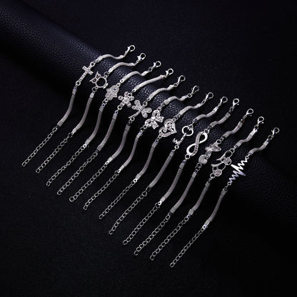 RINHOO 925 Smycken Silverfärgade Armband För Kvinnor Armband Mode Bröllopsbankett Armband &amp; Armringar Alla hjärtans dag Gåva