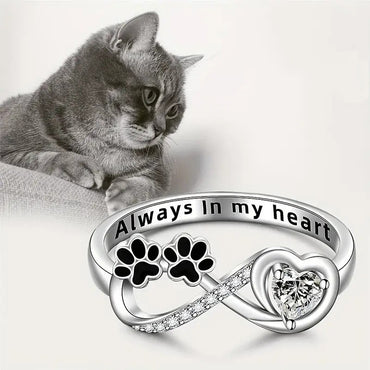 Small Dog Paw Prints Ring