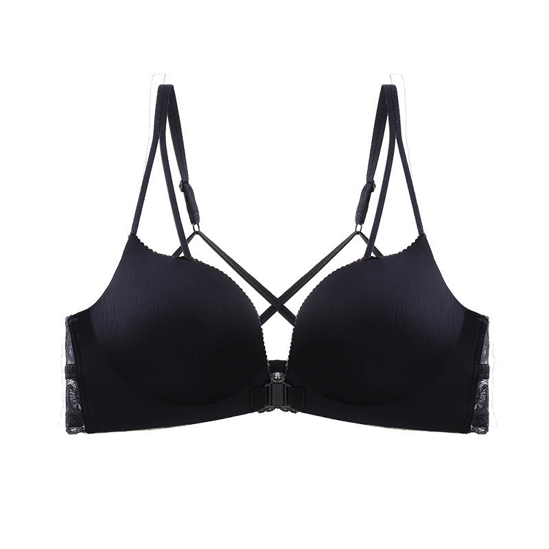Front Button Underwear Women Without Steel Ring Gathering Bra