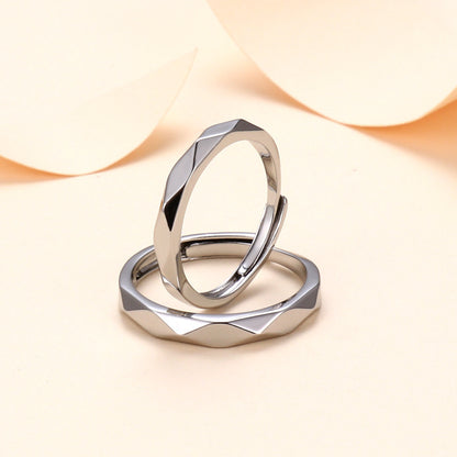 Angular Love Parring Handgjorda Kinesiska Stil Retro Herr- Och Kvinnor Parringar