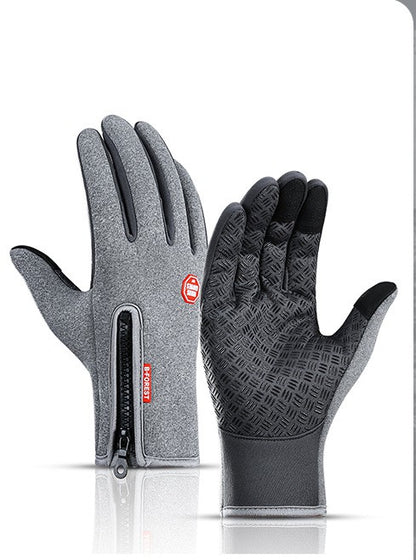 Gants d'hiver à écran tactile pour moto, gants de sport imperméables coulissants avec polaire