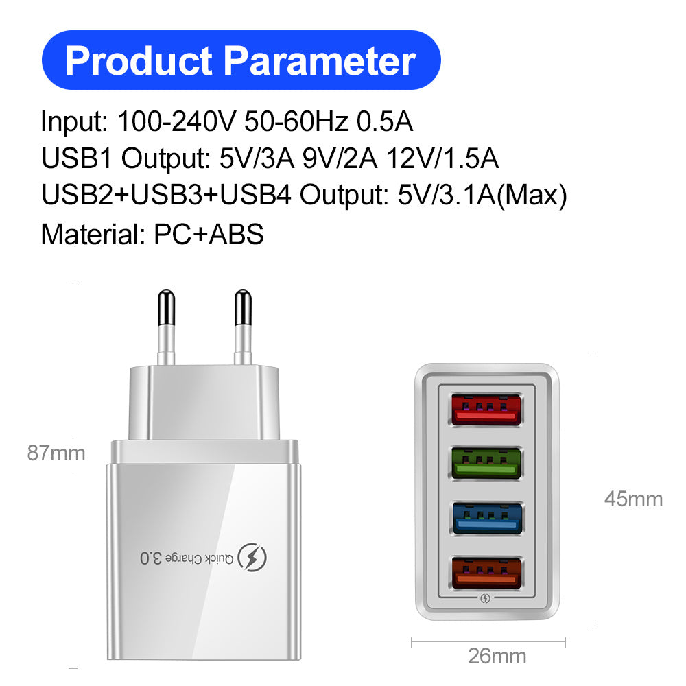 5V 3A Snabbladdning USB Charge Quick Charge 3.0