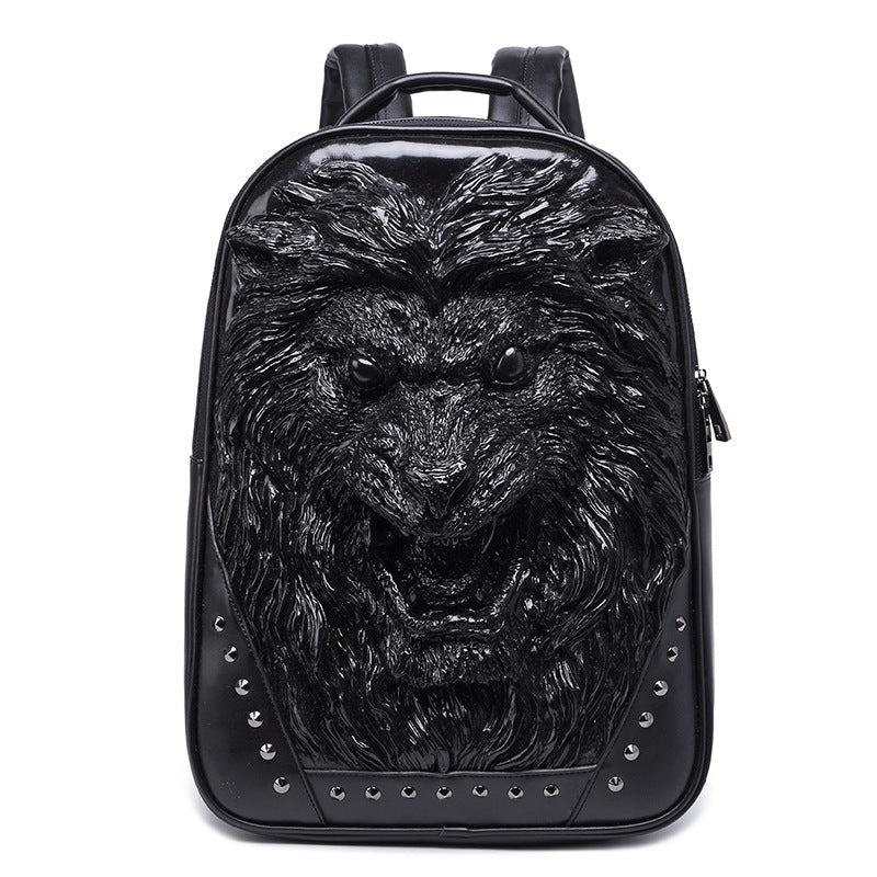 3D Angry Lion Face Unisex-ryggsäck