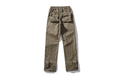 Men Cargo Pants Drawstring Ankle Pockets