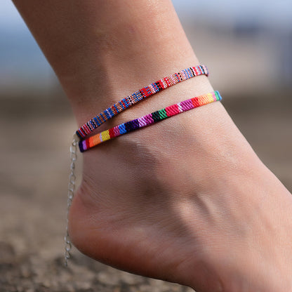 Chain Bohemian Color Ankle Bracelet String Handmade Jewelry