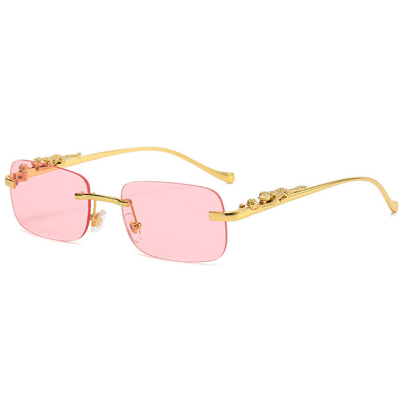 Retro Leopard Head Metal Sunglasses Cross-border Glasses