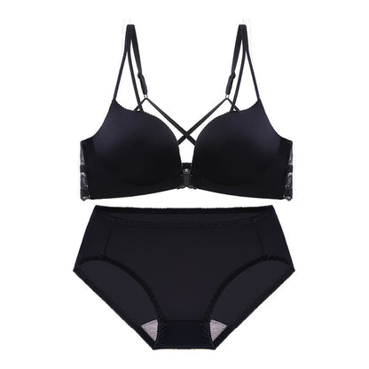Front Button Underwear Women Without Steel Ring Gathering Bra