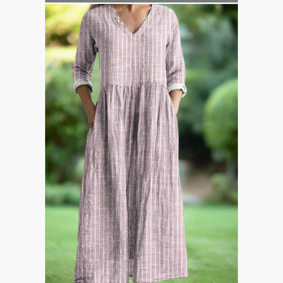 Casual Women's Fashion Floral Print Mid-length Dress