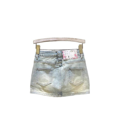 Womens Retro All-Match Sassy Denim Skirt