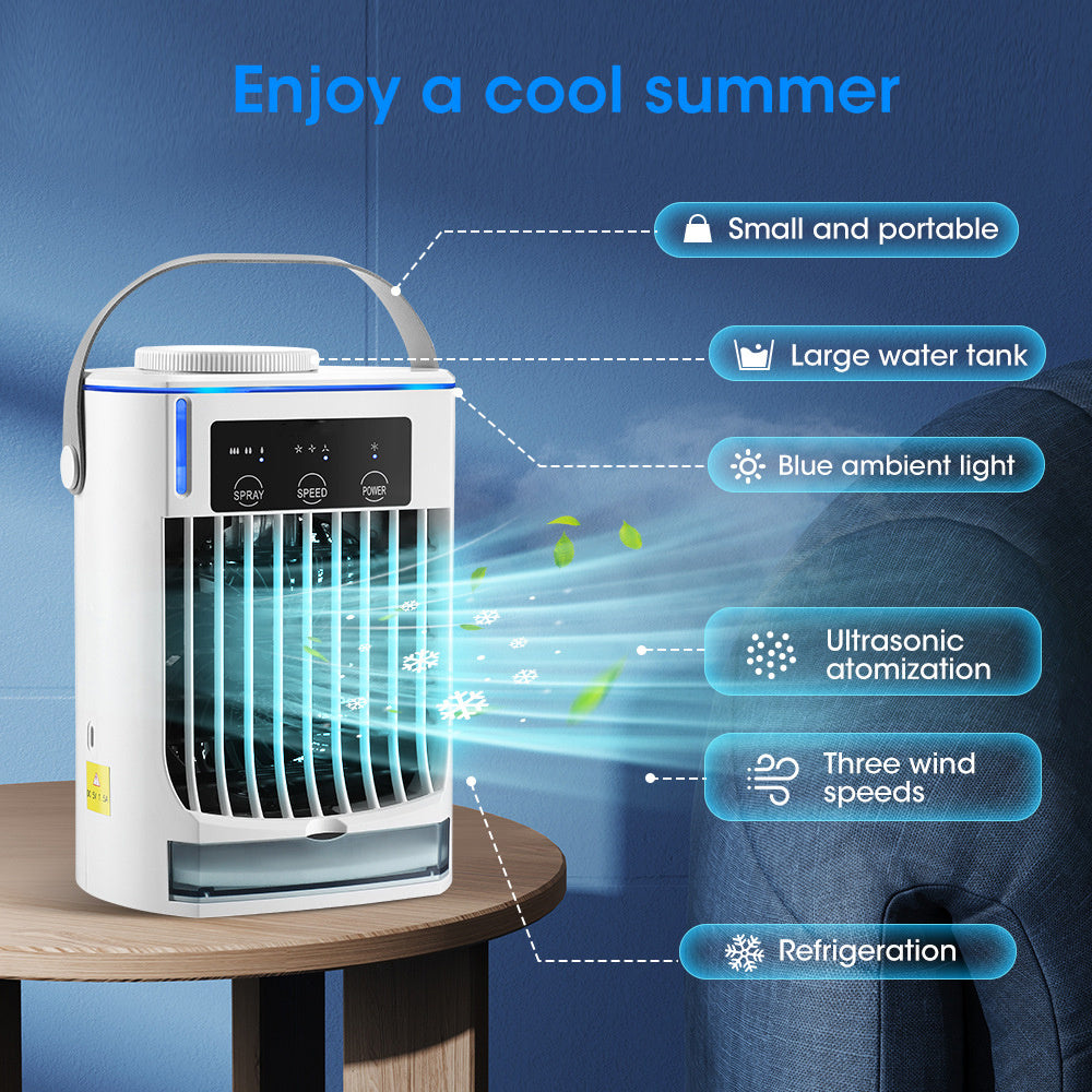 New Mini Air Cooler Household Humidification Spray Fan