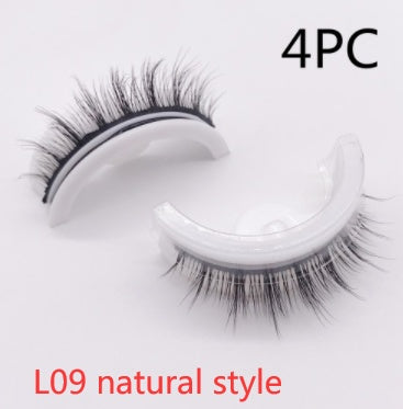 Återanvändbara 3D Mink Lashes naturliga falska ögonfransar Självhäftande falska limmar fria lass Makeup ögonfrans Extens Silk ögonfransar