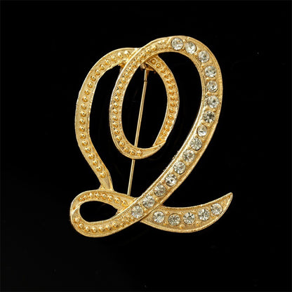 26 English Alphabet Brooches With Diamonds