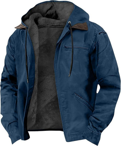 Men's Hooded Zipped Cotton-padded Jacket