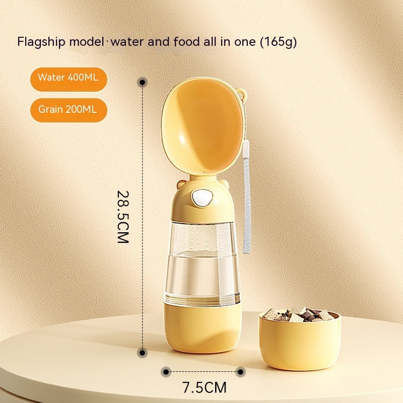 Bärbar hundvattenflaska Mat- och vattenbehållare för husdjur matarskål Utomhusresor Drickskålar Vattenautomat