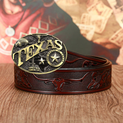 Men's And Women's Fashion Texas Cow Head Belts