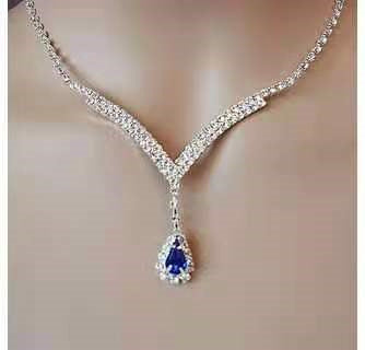 Blue Zirconia Necklace For Women