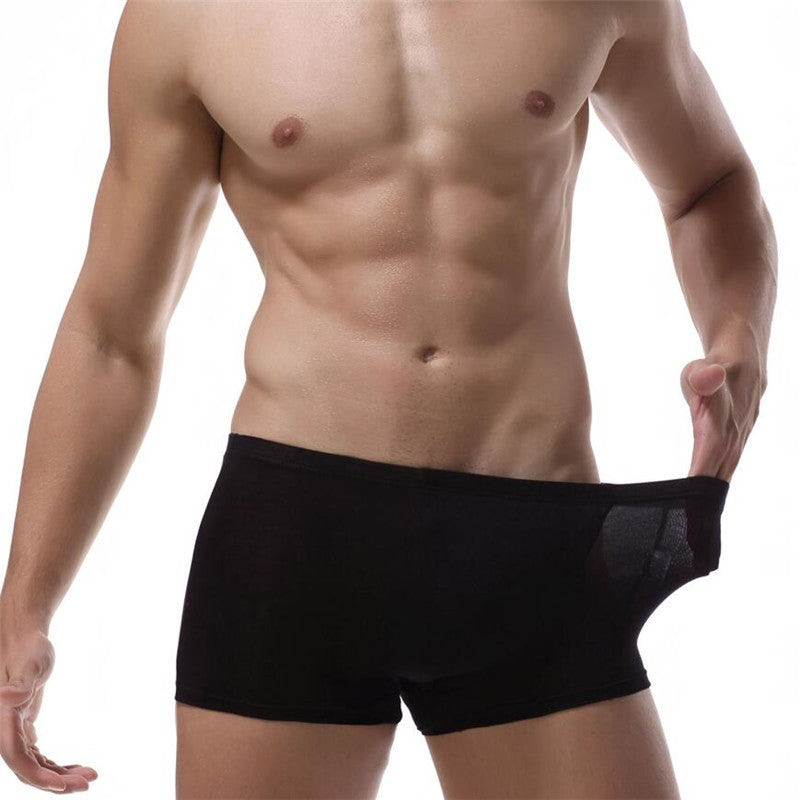 Men's Boxer Cotton Breathable Mid Waist Big Boxer Underwear