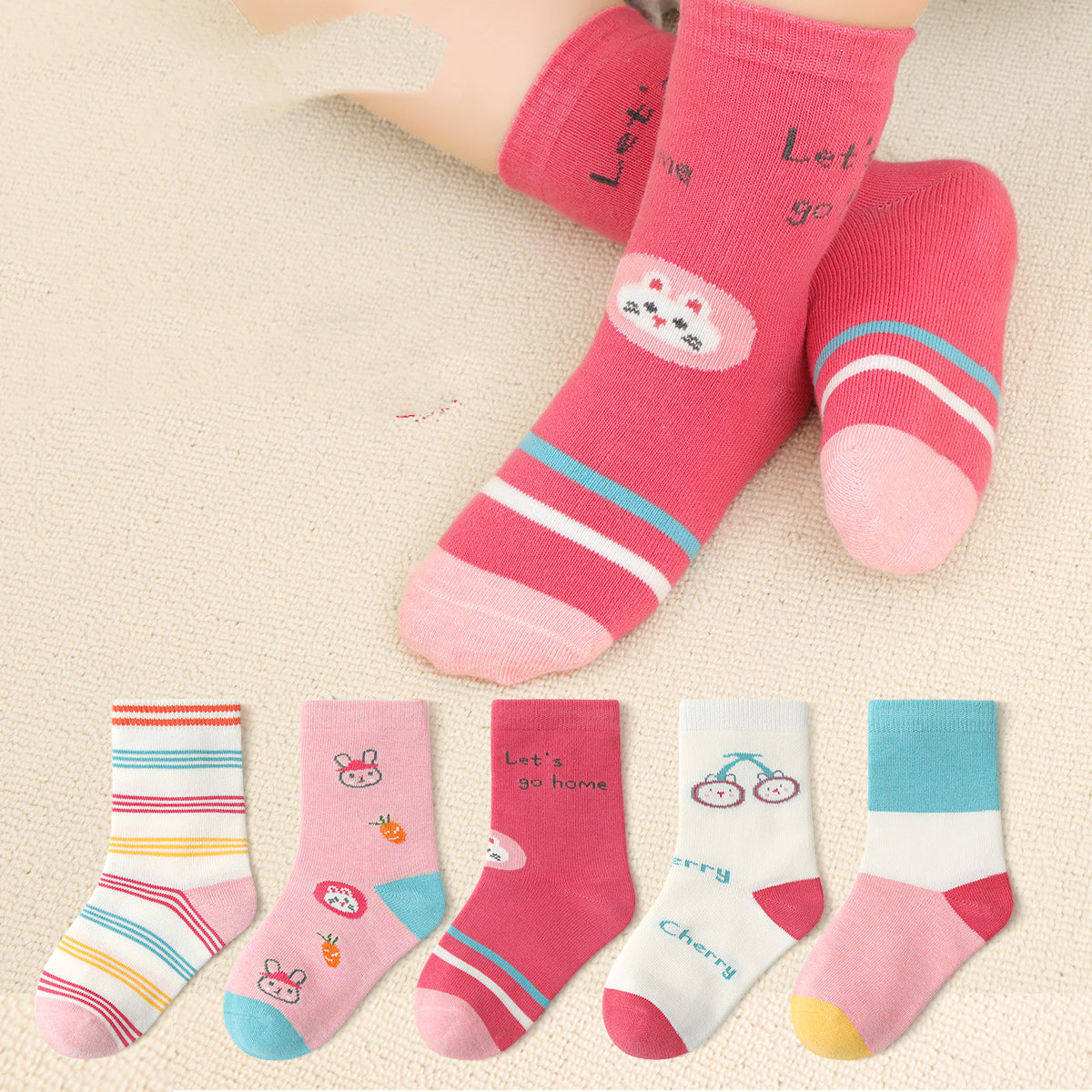 Winter Kids Children's Cotton Socks In The Tube