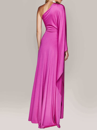 One Shoulder Twist Maxi Dress - Elegant Design