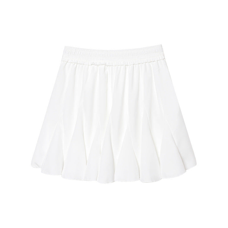 Professional Summer Mesh Lemon Print Elastic Waist Large Swing Skirt - Casual Design (Lightweight Fabric, Vibrant Pattern)