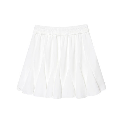 Professional Summer Mesh Lemon Print Elastic Waist Large Swing Skirt - Casual Design (Lightweight Fabric, Vibrant Pattern)